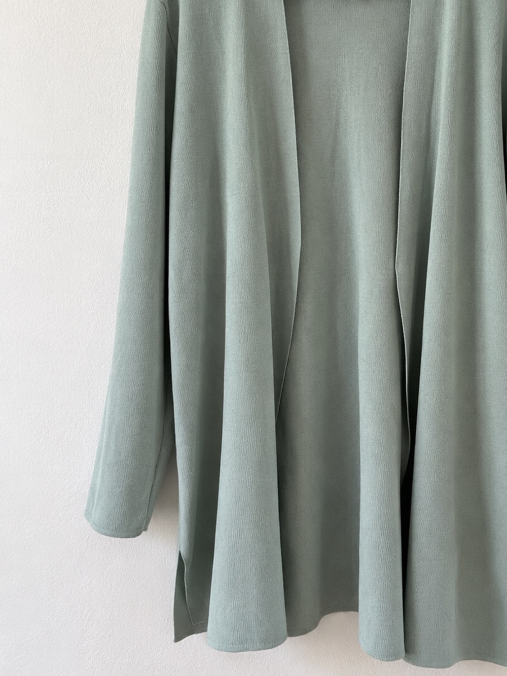 Anne Klein Women’s Open Front Long Cardigan Mint Pastel Green Size 1X - Picture 4 of 9